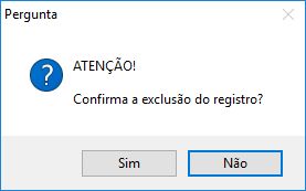 Confirmação de Exclusão