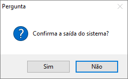 Confirmação de saída do Sistema