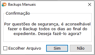 Confirmação de Backup