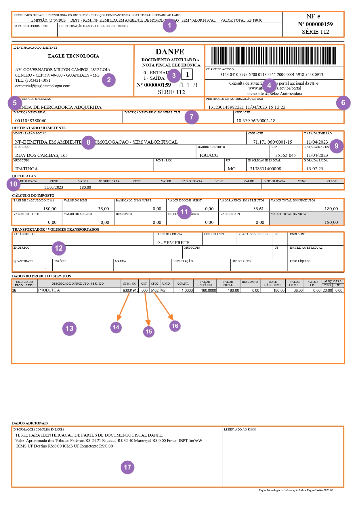 Documento Auxiliar de Nota Fiscal Eletrônica