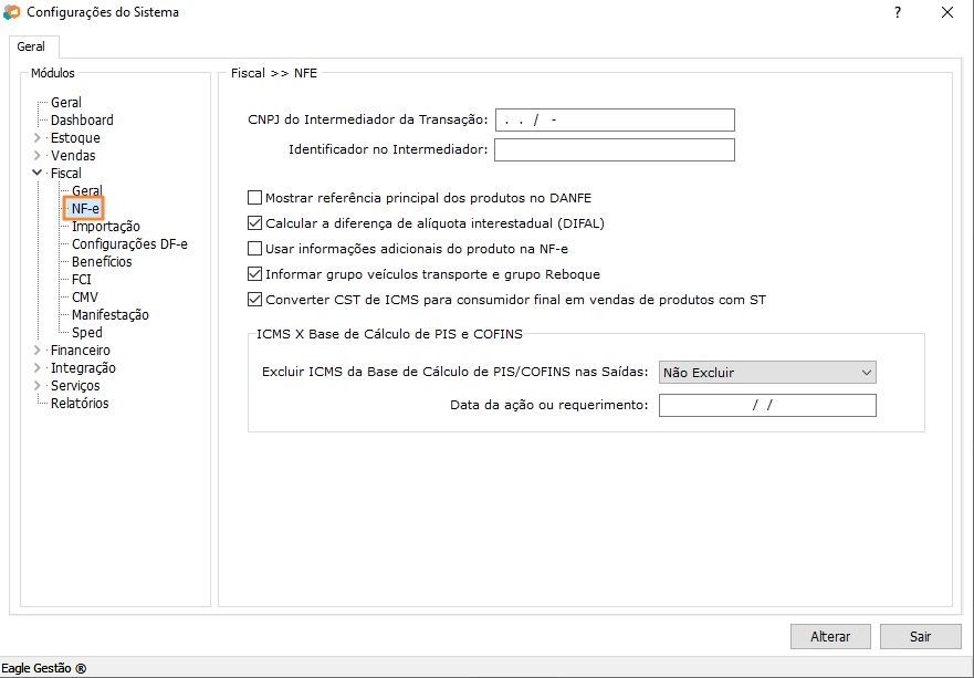 Configurações de NF-e