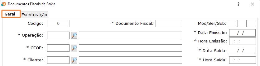 Nota Fiscal - Dados Gerais