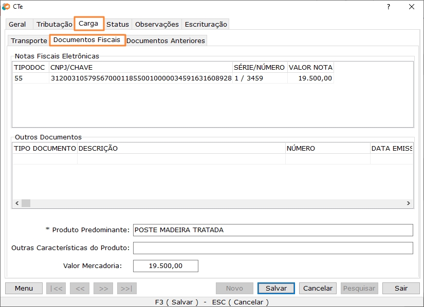 Documentos fiscais