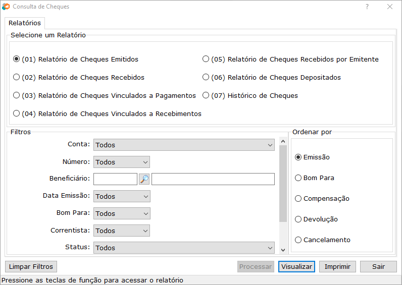 Relatórios de Cheques