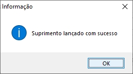 Informação de suprimento lançado