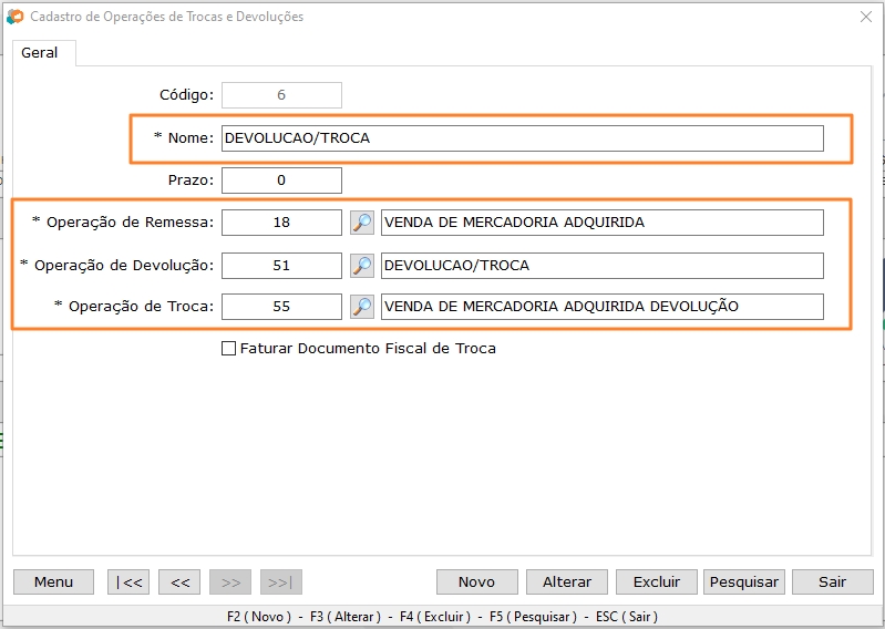 Operações de Trocas e Devoluções