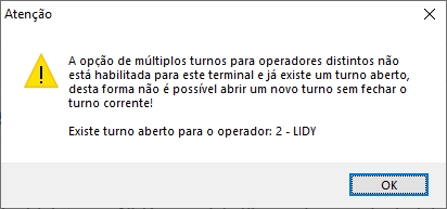 Validação para múltiplos turnos desabilitado