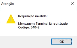 Terminal já registrado