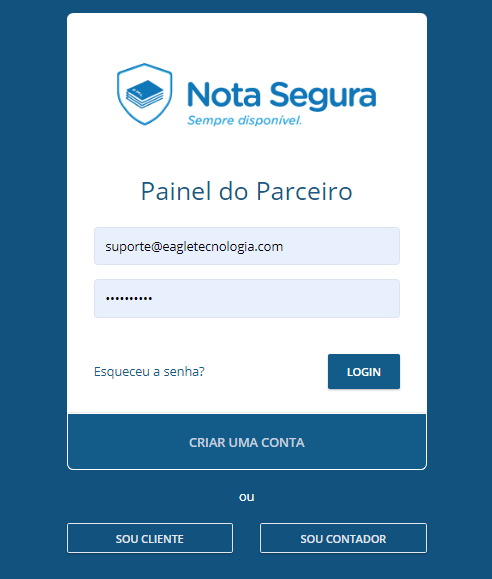 Acessando o portal nota segura