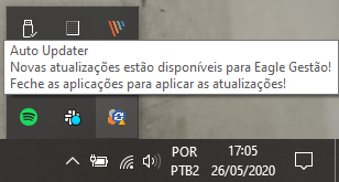 Tela de Downloads - Mensagem de notificação