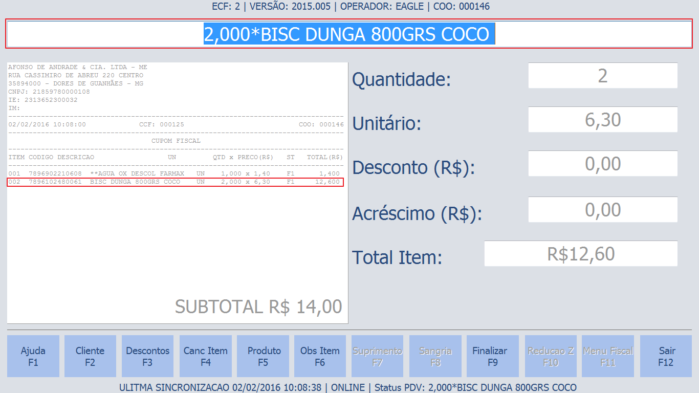 Item vendido