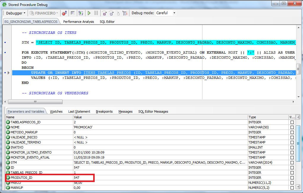 Idenfiticando variabeis no Debug