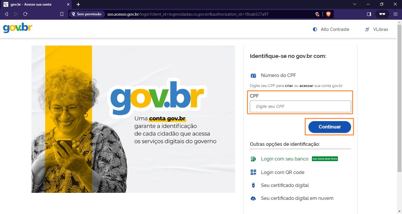 Fazer login com o Gov.br