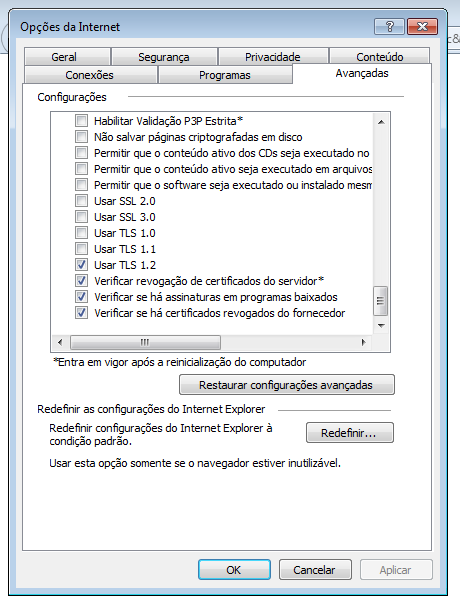 Configuracao Internet Explorer