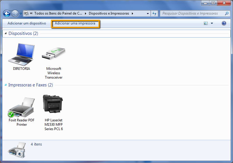 Dispositivos e Impressoras