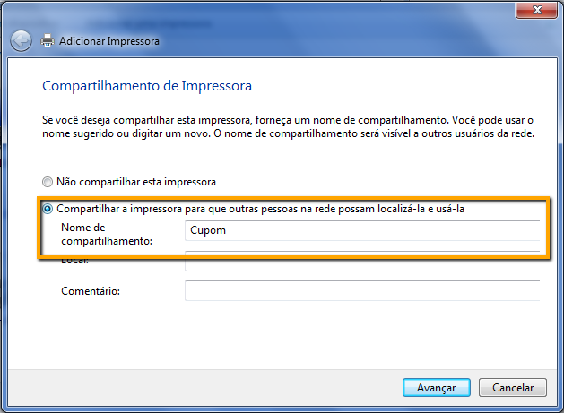 Compartilhamento de Impressora